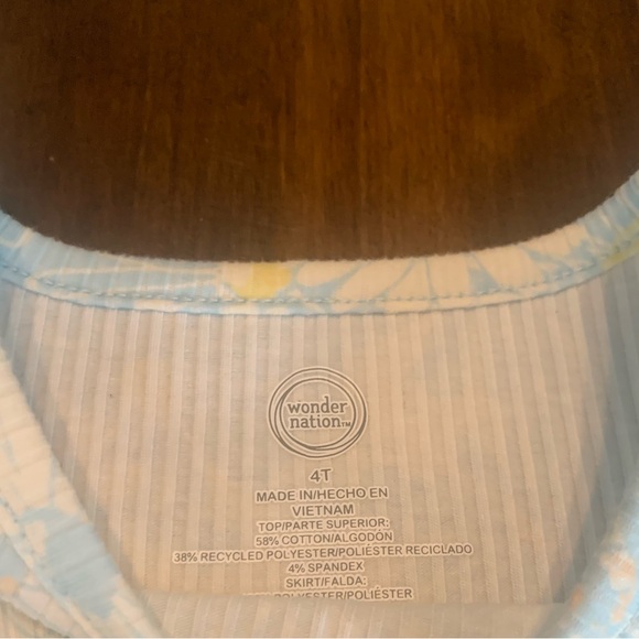 🌟EUC Toddler🌼Daisy Print/Light Blue Tulle Dress Sz 4T - Picture 11 of 12